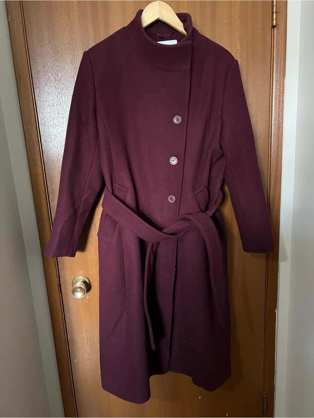 Women's Belted Wool-Blend Coat